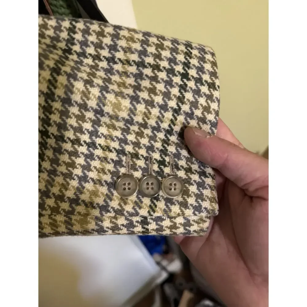 Vintage Gucci Wool & Cashmere Houndstooth Sport Coat - Made in Italy / Blazer